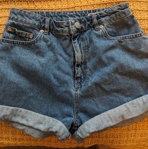 Denim mom fit shorts